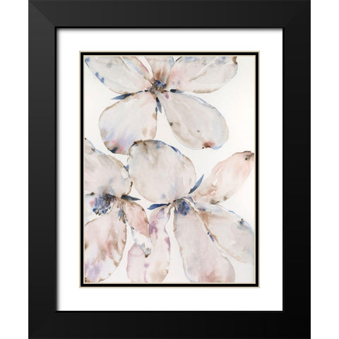 Soft Wind Flowers II Black Modern Wood Framed Art Print with Double Matting by OToole, Tim