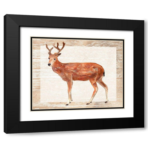 Rustic Barnwood Animals IV Black Modern Wood Framed Art Print with Double Matting by Vess, June Erica