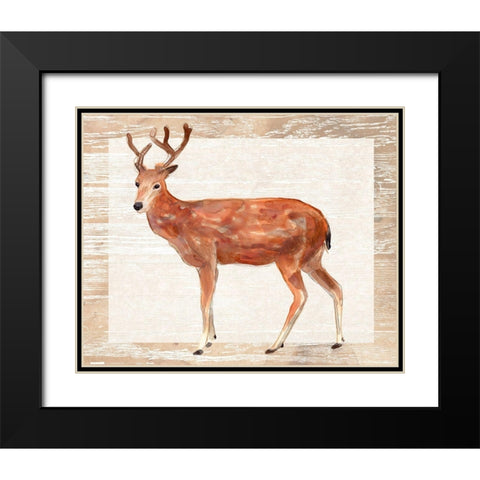 Rustic Barnwood Animals IV Black Modern Wood Framed Art Print with Double Matting by Vess, June Erica