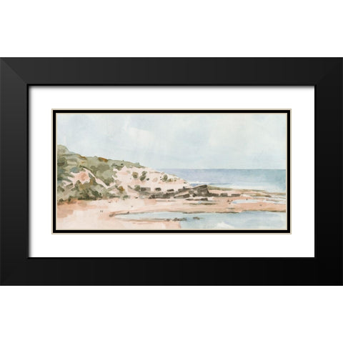 Neutral Seaside I Black Modern Wood Framed Art Print with Double Matting by Caroline, Emma