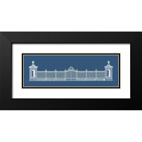 Custom Graphic Palace Gate I Black Modern Wood Framed Art Print with Double Matting by Gibbs, James