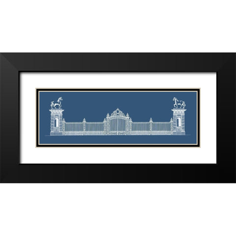 Custom Graphic Palace Gate II Black Modern Wood Framed Art Print with Double Matting by Gibbs, James