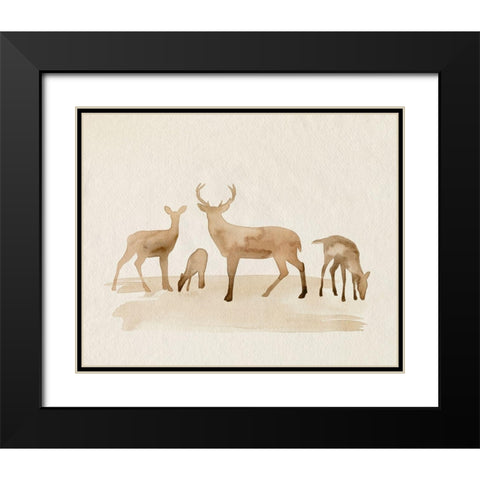 Whitetail Herd I Black Modern Wood Framed Art Print with Double Matting by Popp, Grace