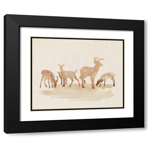 Whitetail Herd II Black Modern Wood Framed Art Print with Double Matting by Popp, Grace