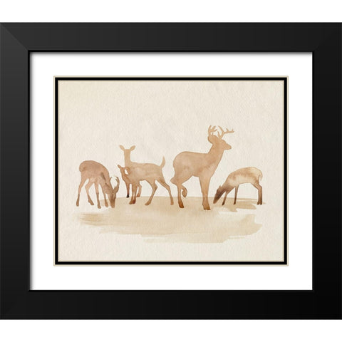 Whitetail Herd II Black Modern Wood Framed Art Print with Double Matting by Popp, Grace