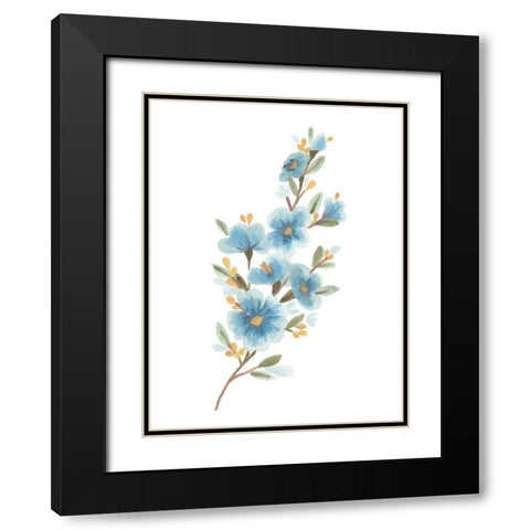 Wildflower Sprig II Black Modern Wood Framed Art Print with Double Matting by Vess, June Erica