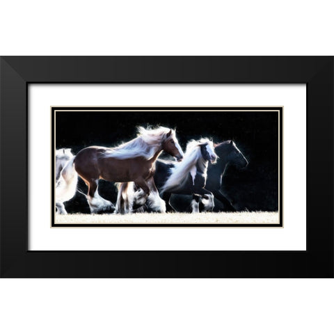 Horse Motion X Black Modern Wood Framed Art Print with Double Matting by PHBurchett
