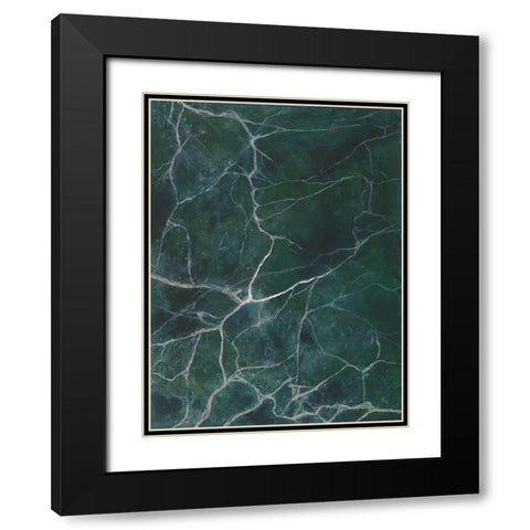 Jade Marble II Black Modern Wood Framed Art Print with Double Matting by Willett, Michael