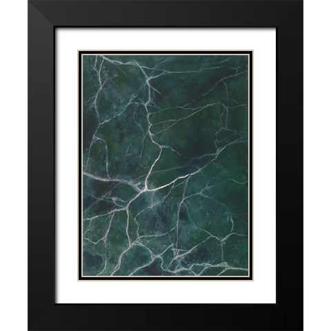 Jade Marble II Black Modern Wood Framed Art Print with Double Matting by Willett, Michael