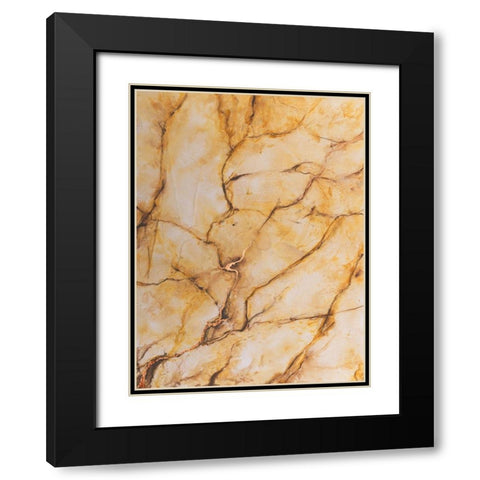Yellow Marble I Black Modern Wood Framed Art Print with Double Matting by Willett, Michael
