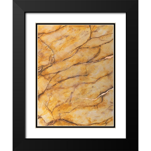 Yellow Marble II Black Modern Wood Framed Art Print with Double Matting by Willett, Michael