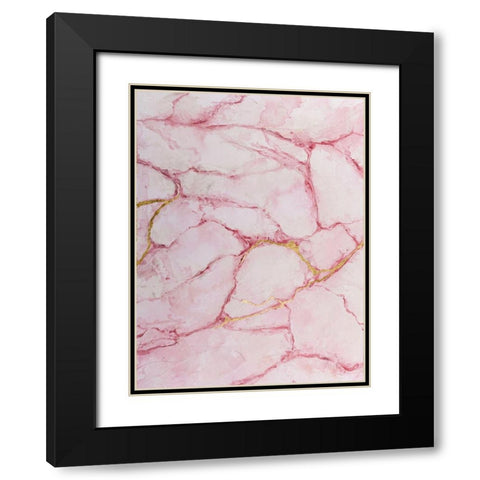 Rose Marble I Black Modern Wood Framed Art Print with Double Matting by Willett, Michael