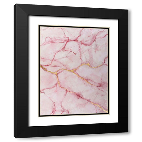 Rose Marble II Black Modern Wood Framed Art Print with Double Matting by Willett, Michael