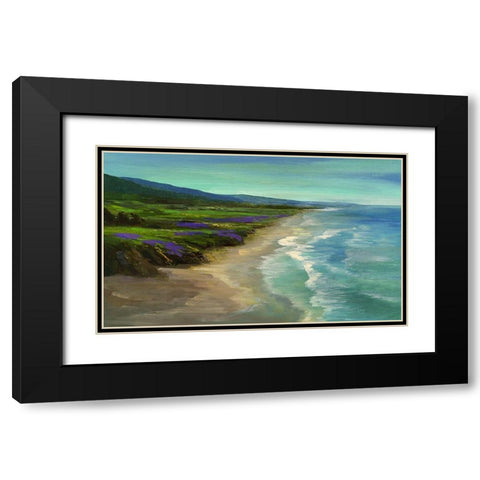 Montara Beach Black Modern Wood Framed Art Print with Double Matting by Finch, Sheila