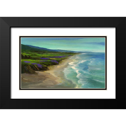 Montara Beach Black Modern Wood Framed Art Print with Double Matting by Finch, Sheila
