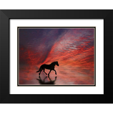 Wave Runners II Black Modern Wood Framed Art Print with Double Matting by PHBurchett
