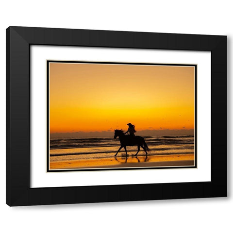 Wave Runners IV Black Modern Wood Framed Art Print with Double Matting by PHBurchett