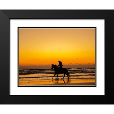 Wave Runners IV Black Modern Wood Framed Art Print with Double Matting by PHBurchett