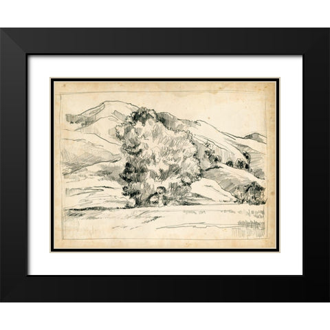 Mountain Sketch II Black Modern Wood Framed Art Print with Double Matting by Parker, Jennifer Paxton