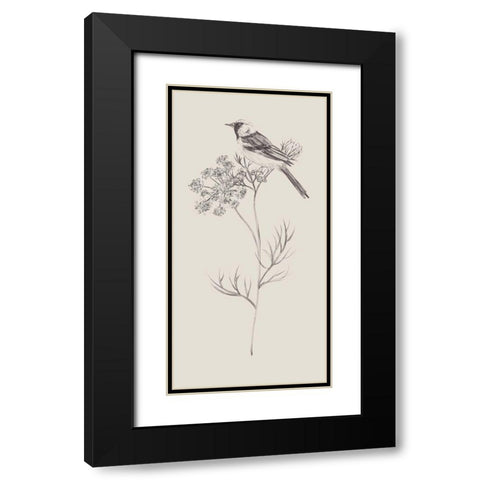 Nature with Bird IV Black Modern Wood Framed Art Print with Double Matting by Wang, Melissa