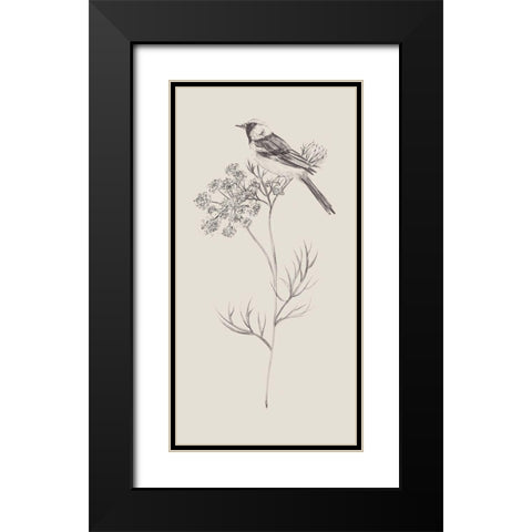 Nature with Bird IV Black Modern Wood Framed Art Print with Double Matting by Wang, Melissa