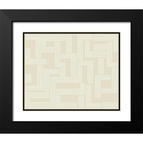 The Collision I Black Modern Wood Framed Art Print with Double Matting by Wang, Melissa