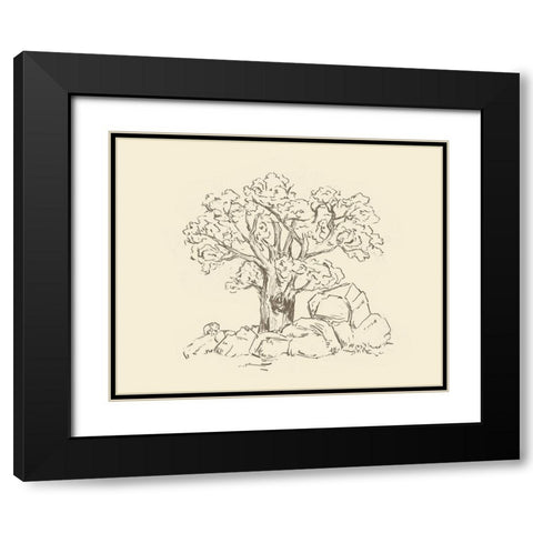 Wooded Path I Black Modern Wood Framed Art Print with Double Matting by Wang, Melissa