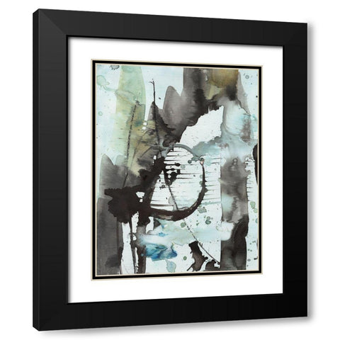 Lyrical Abstract II Black Modern Wood Framed Art Print with Double Matting by Combs, Joyce