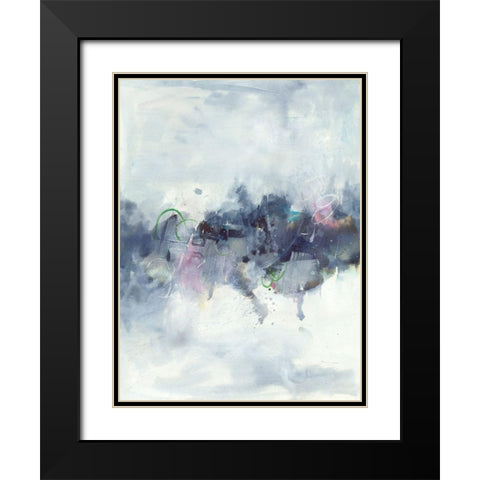 Birds I Black Modern Wood Framed Art Print with Double Matting by Combs, Joyce