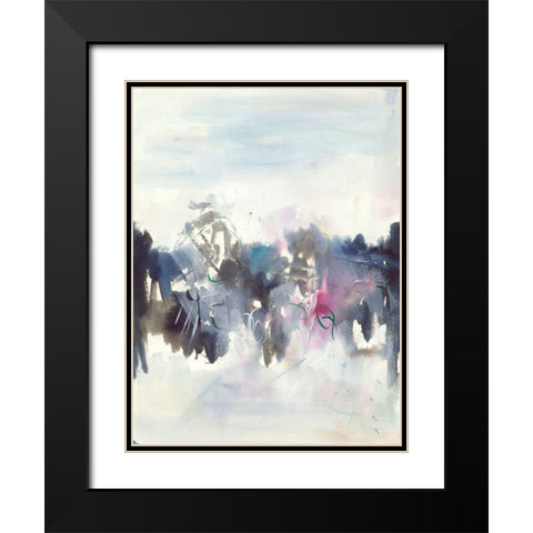 Birds II Black Modern Wood Framed Art Print with Double Matting by Combs, Joyce