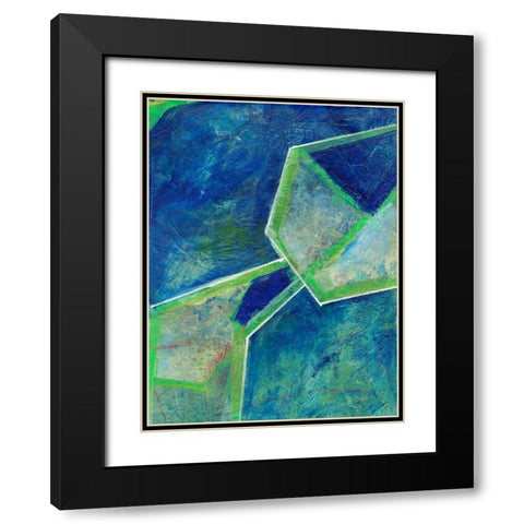 Geometric in Cool III Black Modern Wood Framed Art Print with Double Matting by Combs, Joyce