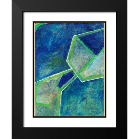 Geometric in Cool III Black Modern Wood Framed Art Print with Double Matting by Combs, Joyce