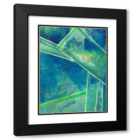 Geometric in Cool IV Black Modern Wood Framed Art Print with Double Matting by Combs, Joyce
