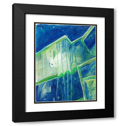 Geometric in Cool V Black Modern Wood Framed Art Print with Double Matting by Combs, Joyce