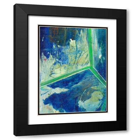 Geometric in Cool VI Black Modern Wood Framed Art Print with Double Matting by Combs, Joyce