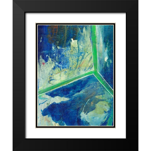 Geometric in Cool VI Black Modern Wood Framed Art Print with Double Matting by Combs, Joyce