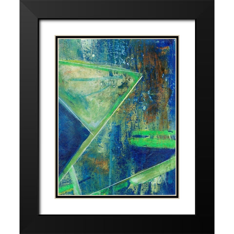 Geometric in Cool VII Black Modern Wood Framed Art Print with Double Matting by Combs, Joyce