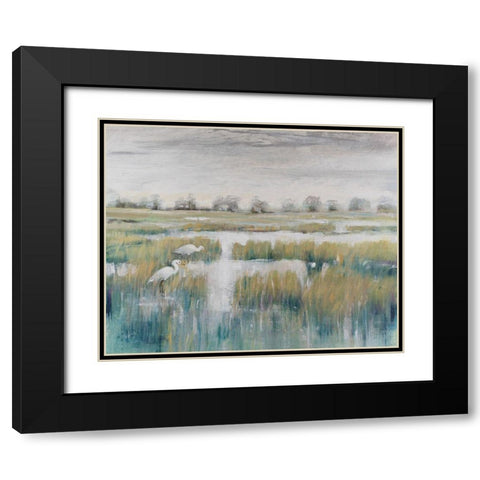 Marshland View V Black Modern Wood Framed Art Print with Double Matting by OToole, Tim