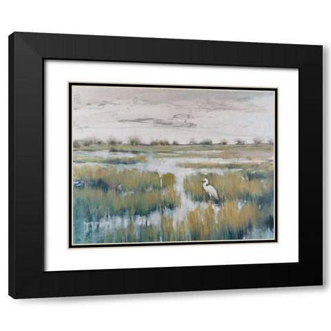 Marshland View VI Black Modern Wood Framed Art Print with Double Matting by OToole, Tim