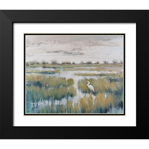 Marshland View VI Black Modern Wood Framed Art Print with Double Matting by OToole, Tim