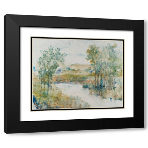 Trees on the Creek I Black Modern Wood Framed Art Print with Double Matting by OToole, Tim