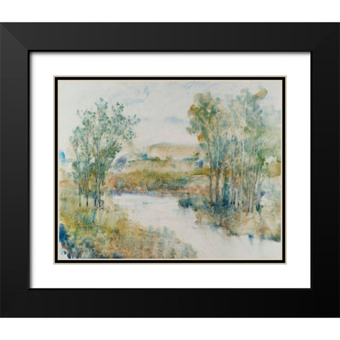 Trees on the Creek I Black Modern Wood Framed Art Print with Double Matting by OToole, Tim