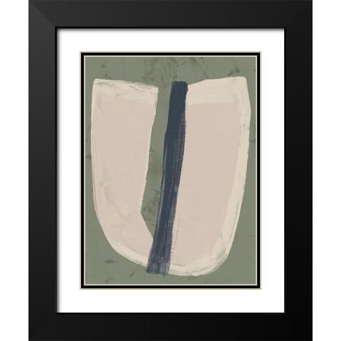 Paper Slice III Black Modern Wood Framed Art Print with Double Matting by Vess, June Erica