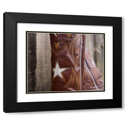 Boots with Star Black Modern Wood Framed Art Print with Double Matting by Jasper, Sisa
