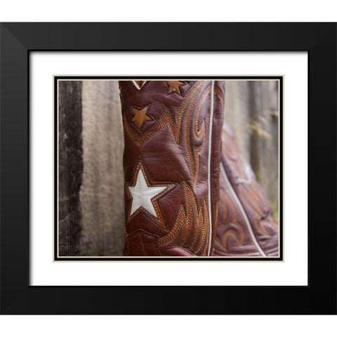 Boots with Star Black Modern Wood Framed Art Print with Double Matting by Jasper, Sisa