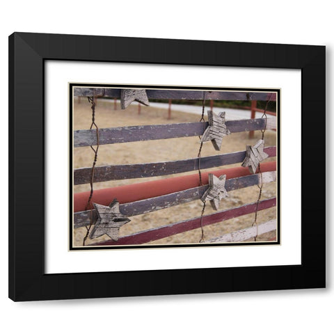 Stars And Stripes Black Modern Wood Framed Art Print with Double Matting by Jasper, Sisa