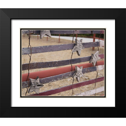 Stars And Stripes Black Modern Wood Framed Art Print with Double Matting by Jasper, Sisa