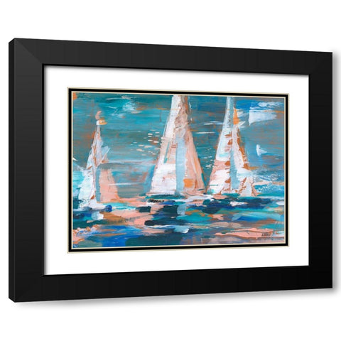 Pop Regatta II Black Modern Wood Framed Art Print with Double Matting by Harper, Ethan