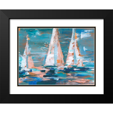 Pop Regatta II Black Modern Wood Framed Art Print with Double Matting by Harper, Ethan