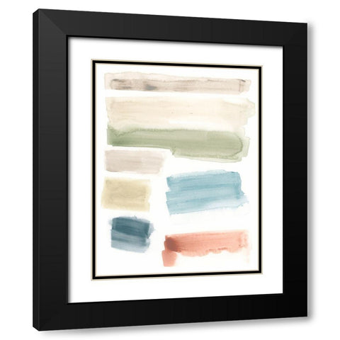 Watercolor Swatches I Black Modern Wood Framed Art Print with Double Matting by Vess, June Erica